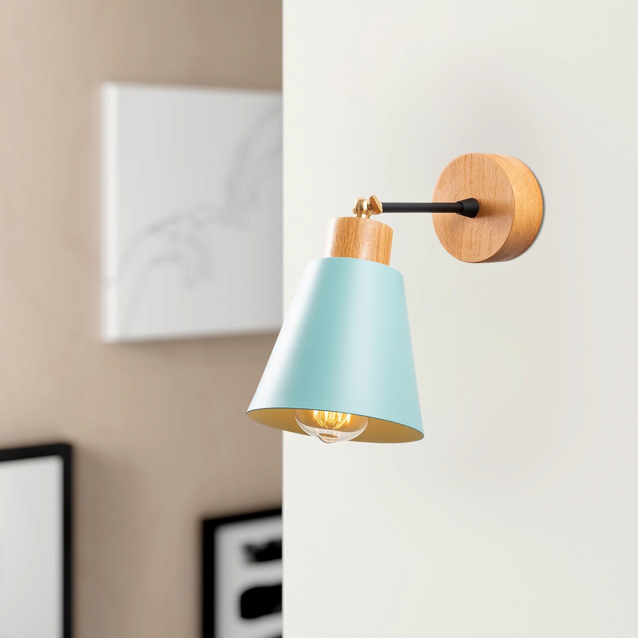 Aplica de perete, Opviq, 525NOR3135, Turcoaz - imagine 7